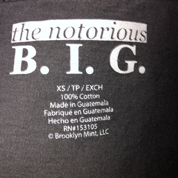 BIGGIE SMALLS - Black Graphic Long Sleeve T-Shirt Sz XS - Picture 7 of 7